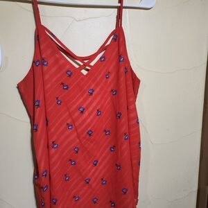 Maurices Red Floral Blouse